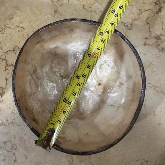 Elegant Cream Decorative Coconut shell Bowl new - Picture 6 of 7